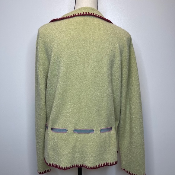 Vintage J. Jill Lime Green Sweater Size Large - Picture 2 of 9